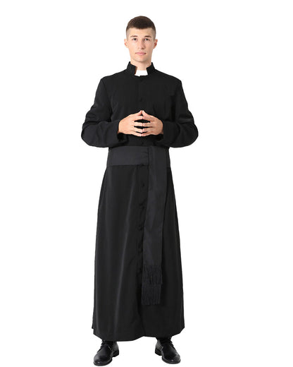 Black Roman Cassock and Band Cincture Package