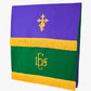 Reversible Paraments with Embroidered Cross IHS - Green/Purple