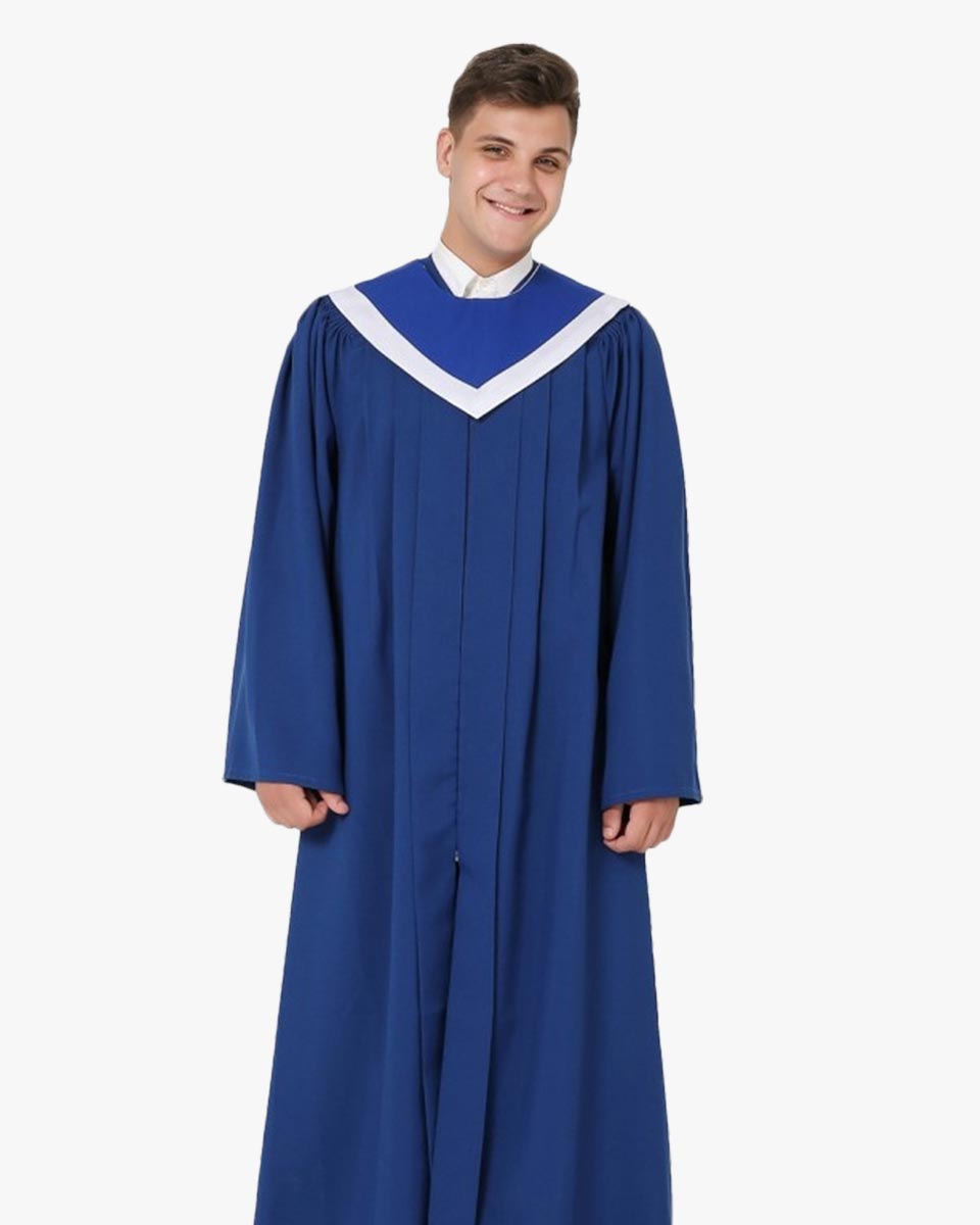 Senior Fluted Trinity Choir Robes Open Sleeve with Reversible Stoles