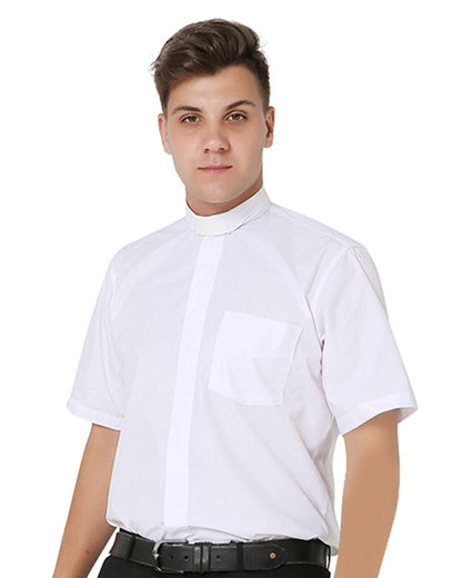 Men's Short-Sleeved Tab Collar Clergy Shirt - 3 Colors Available
