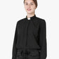 Tab Collar Long Sleeves Women Clergy Shirt - Black